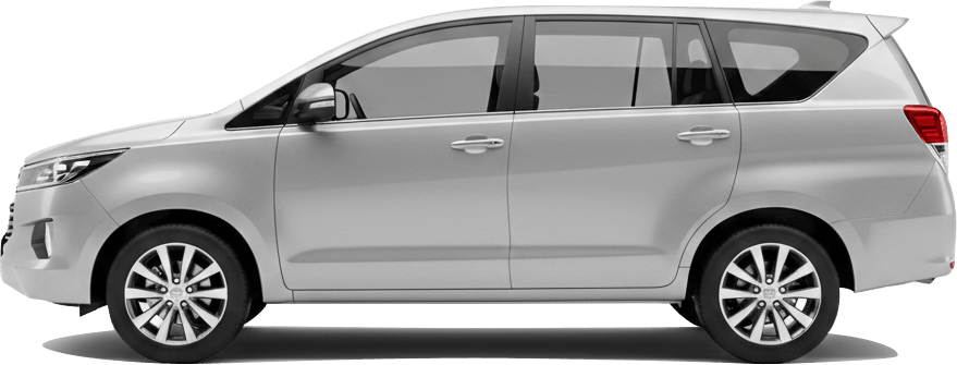 Side view of a silver MPV of the type used for Luton Airport transfers