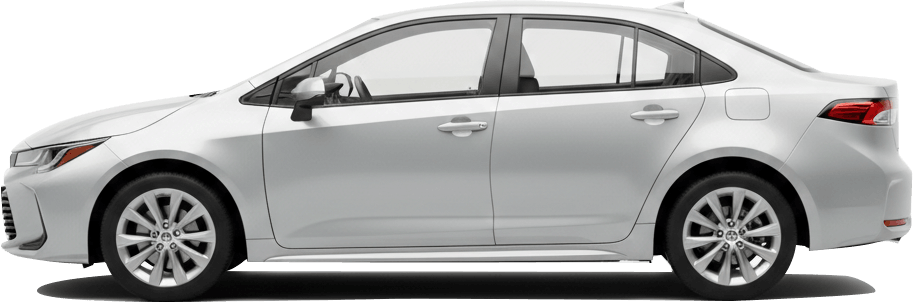 Side view of a silver saloon car used for station pick-ups